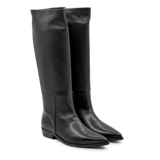 Сапоги MIMMU черные кожаные демисезонные - фото 7, M1432M1 MIM NERO