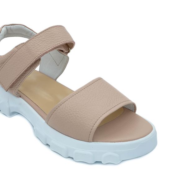 Босоножки Cover бежевые кожаные - фото 6, 9051-3 COV