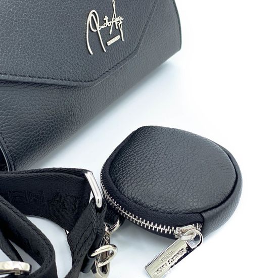 Клатч Renato Angi черный кожаный ручка-кот - фото 6, 