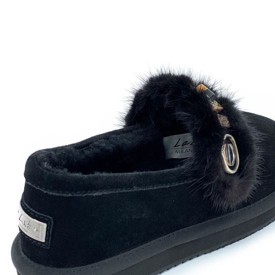 Полуботинки Lab Milano черные замшевые МЕХ - фото 6, 