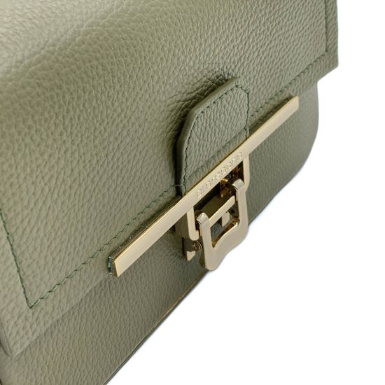 Клатч Di Gregorio зеленый кожаный - фото 5, 