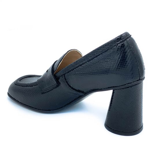 Туфли Mimmu черные из лакированной кожи тиснение под питона - фото 3, F807K2 MIM NERO