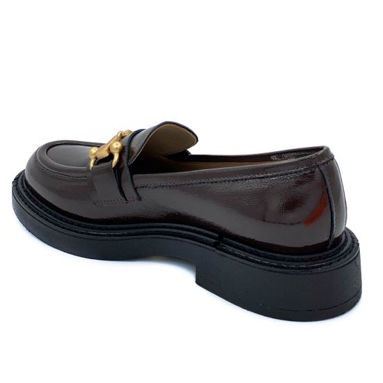 Лоферы Mimmu коричневые из лакированной кожи - фото 3, M303M10 MIM MORO