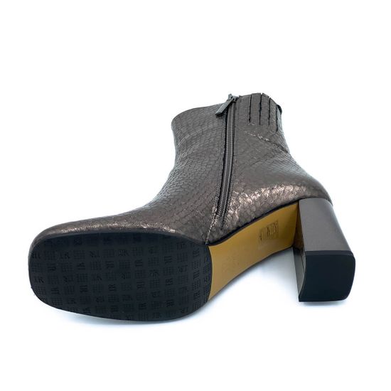 Ботильоны Ilasio Renzoni серебряные кожаные демисезонные тиснение под питона - фото 4, 6315 IR