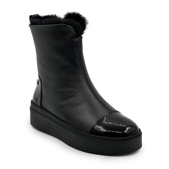 Ботинки высокие TUFFONI черные кожа/лак на меху - фото 2, 2424048PF TUF NERO