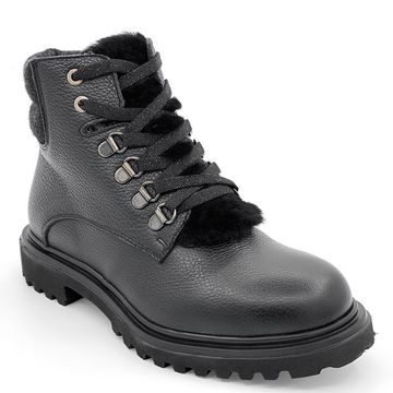 Ботинки Giada Gabrielli черные кожаные МЕХ - фото 2, 840 GABR