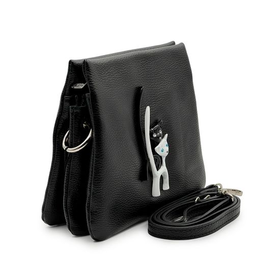 Сумка кросс-боди Renato Angi черная кожаная - фото 2, 3555001 RA NERO