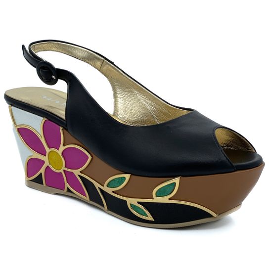 Босоножки Mara черные кожаные - фото 2, 