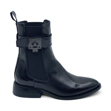 Ботильоны MIMMU черные лакированные кожаные демисезонные - фото 1, F558K4 MIM NERO