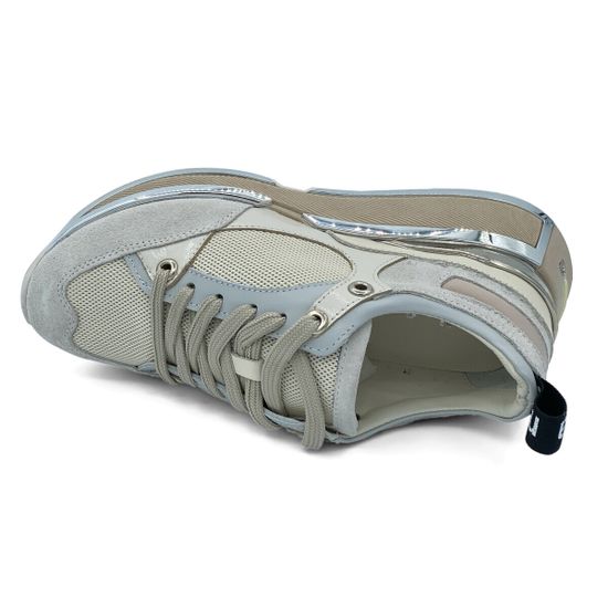 Кроссовки NILA NILA  демисезонные бело-серые кожаные/замшевые - фото 5, NO5816 NIL BIANCO