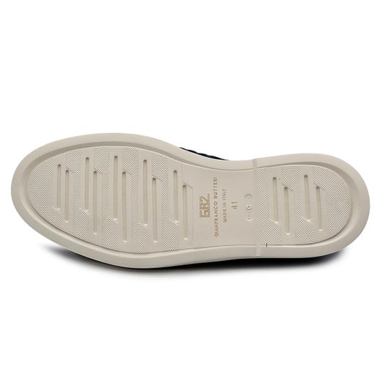 Слипоны GIANFRANCO BUTTERI синие из нубука плетеные - фото 4, 82604 BUT BLU