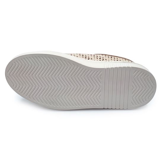 Кеды Lab Milano бежевые кожаные с перфорацией - фото 4, 3015001 LAB BEIGE