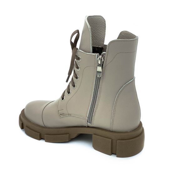 Ботинки Cover бежевые кожаные МЕХ - фото 3, 76936-2 COV