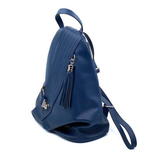 Рюкзак Di Gregorio синий кожаный - фото 2, 