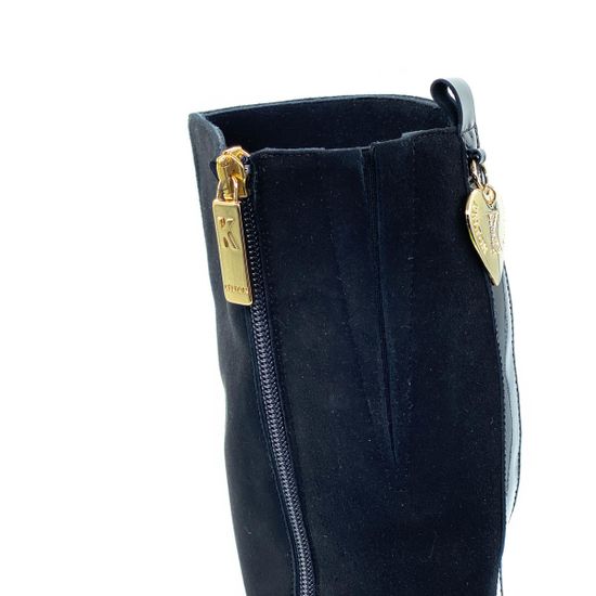 Сапоги Kelton черные замшевые МЕХ - фото 4, V7105 KEL