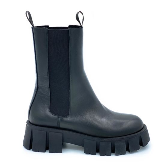 Ботинки челси Mimmu черные кожаные Байка - фото 1, M405M4 MIM NERO