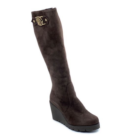 Сапоги Giorgio Piergentili коричневые замшевые МЕХ - фото 2, 374 GP