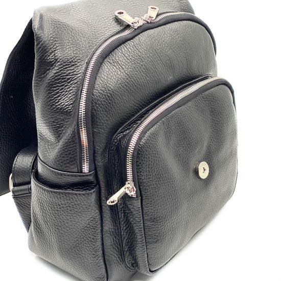 Рюкзак Di Gregorio черный кожаный - фото 5, 818 DG NERO