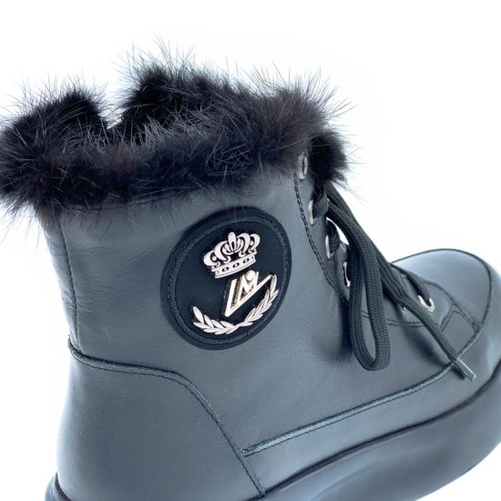 Ботинки Marcelo Lopez черные кожаные МЕХ - фото 7, RW08 ML