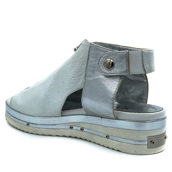 Босоножки Mara бело-серебряные - фото 3, 