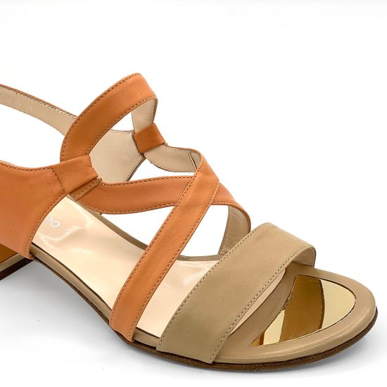 Босоножки Rosso&amp;Nero кожаные рыже-бежевые - фото 6, 