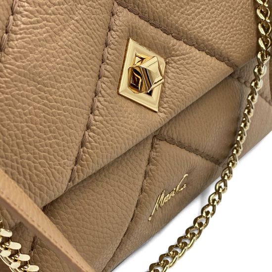 Сумка Marina Creazioni бежевая кожаная стеганая - фото 3, B6308 MC BEIGE