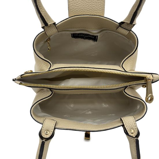 Сумка Di Gregorio бежевая кожаная - фото 6, 6002 DG BEIGE