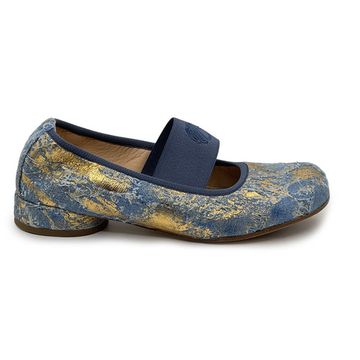 Туфли FRUIT синие с позолотой кожа/текстиль - фото 1, 9144 FR DENIM