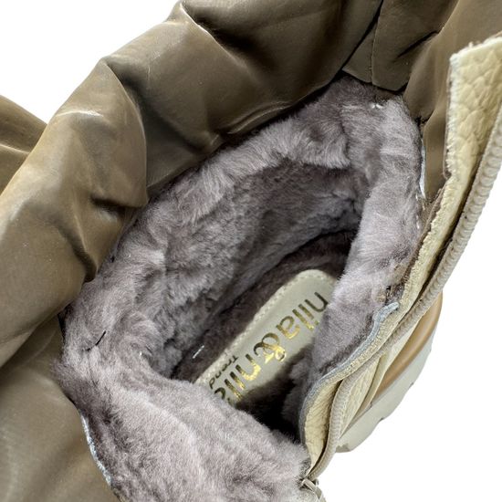 Ботинки NILA&amp;NILA бежевые кожаные на меху - фото 7, NO6476M NIL NERO