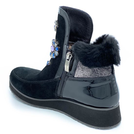 Ботинки Marzetti черные замшевые МЕХ - фото 3, 