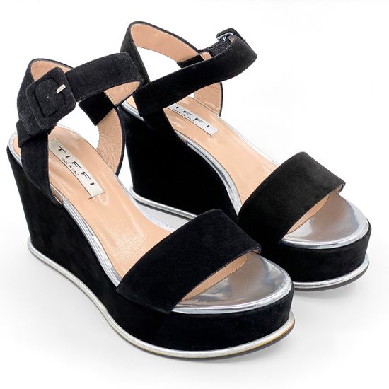 Босоножки Tiffi черные замшевые - фото 6, 