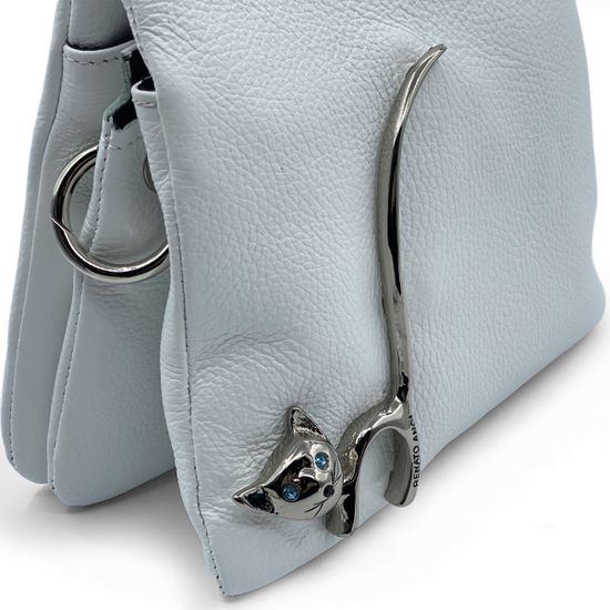 Сумка Renato Angi белая кожаная &quot;кошка&quot; - фото 4, 