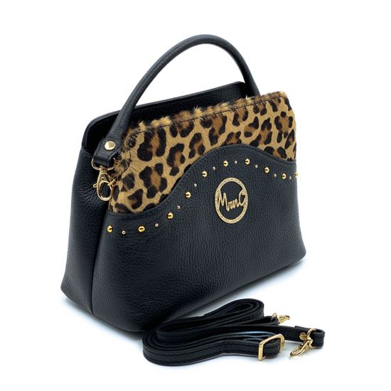 Сумка Marina Creazioni  черно-коричневая комбинация кожи и меха пони - фото 2, 