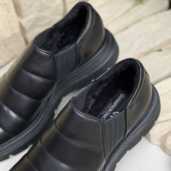 Ботинки Giampieronicola черные кожаные МЕХ - фото 12, E41113 GPN