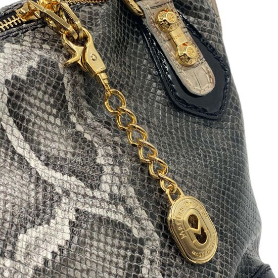 Сумка Marino Orlandi серая кожаная питон - фото 4,