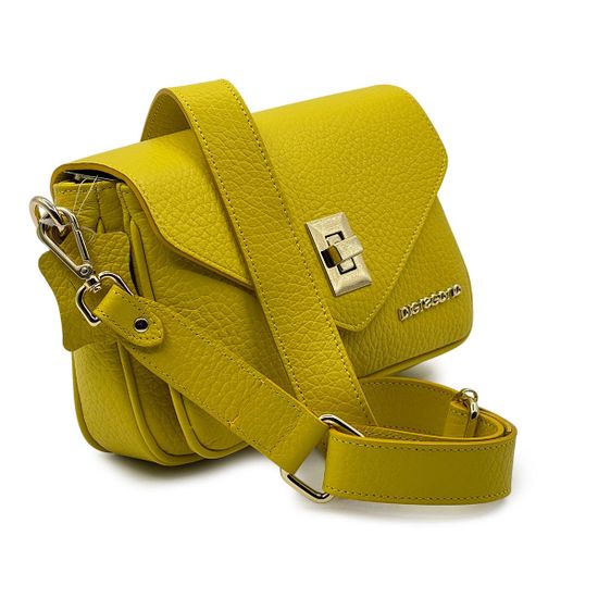 Сумка кросс-боди Di Gregorio желтая кожаная - фото 2, 8889 DG GIALLO