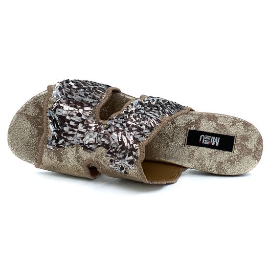 Шлепанцы Mimmu золотые - фото 5, 