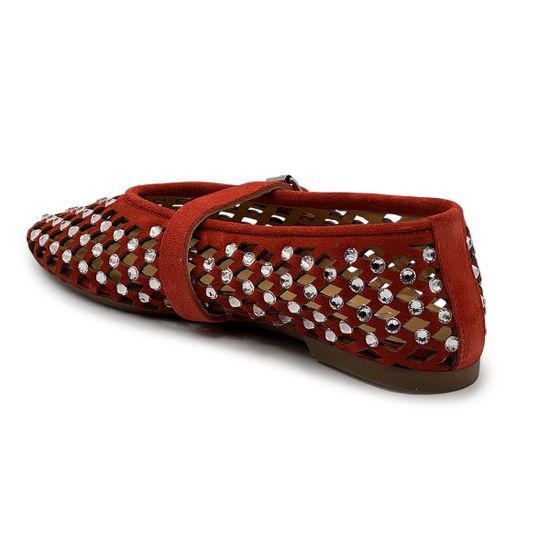 Туфли MIMMU красные из нубука с перфорацией - фото 3, M724M1 MIM ROSSO