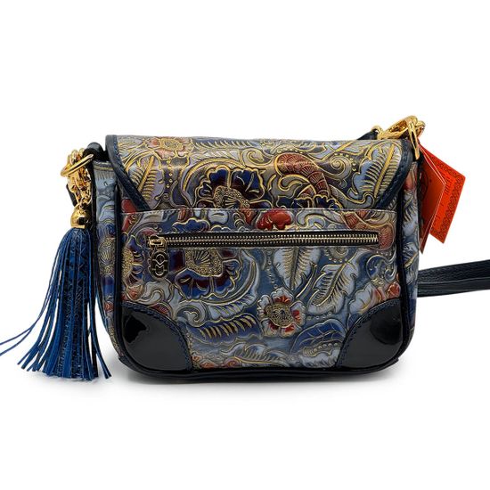 Сумка Marino Orlandi кожа мультиколор синяя - фото 3, 