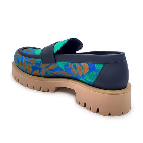 Лоферы NILA&amp;NILA кожа/тестиль синий/зеленый - фото 3, GIO24009T NIL VERDE