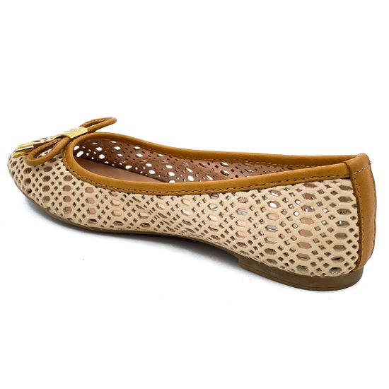 Балетки Renzi перфорированная кожа бежевые SABBIA - фото 3, 