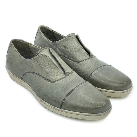 Слипоны Giampieronicola серые кожаные - фото 5, 