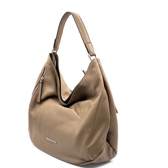 Сумка Di Gregorio бежевая кожаная - фото 2, 