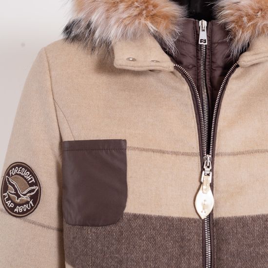 Куртка Galotti двойная драп бежево-коричневая - фото 4, 