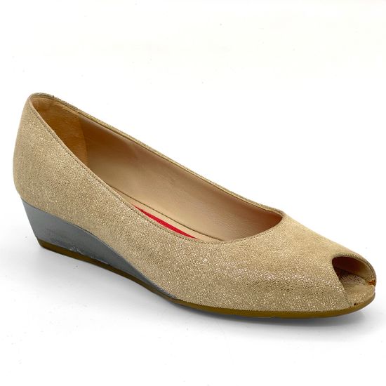 Туфли Pas de Rouge замшевые бежевые с открытым мыском - фото 2, L802 TALPA ROU