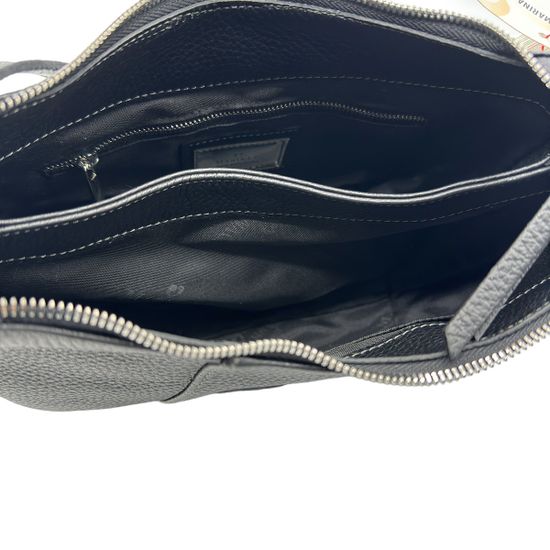 Сумка Marina Creazioni черная кожаная &quot;полумесяц&quot; - фото 5, B6900 MC NERO