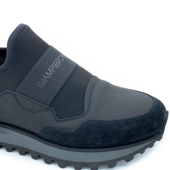 Кроссовки Giampieronicola черные демисезонные комбинация замши и текстиля - фото 6, 