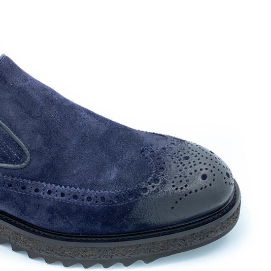 Ботинки Giampieronicola синие замшевые МЕХ - фото 6, 41104 GPN