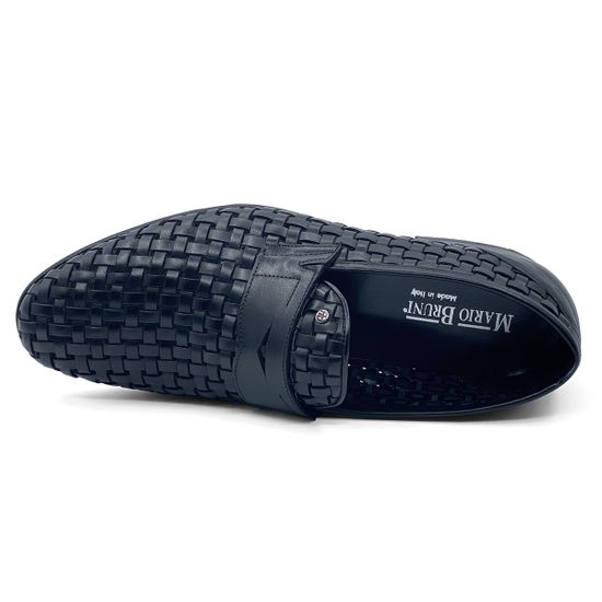 Лоферы Mario Bruni черные кожаные плетеные - фото 5, 62893 MB