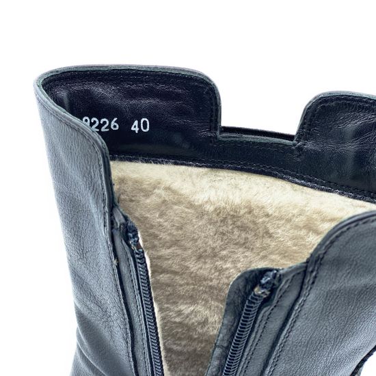 Полусапоги Baldinini черные кожаные МЕХ - фото 4, 